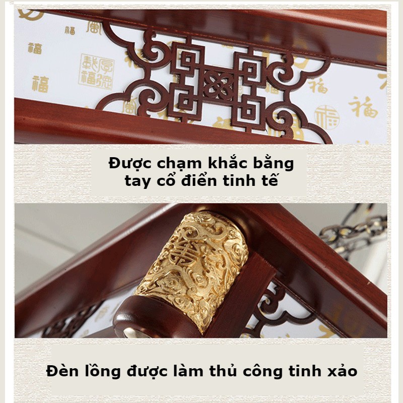 Đèn ốp trần hình Vuông viền gỗ trang trí nội thất phòng khách, phòng ngủ mã 2682 - Đèn Phương Anh