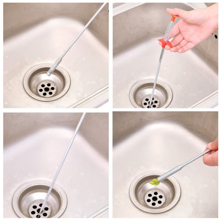 Dụng Cụ Thông Cống Gắp Rác Lò Xo 90cm Thông Tắc Đường Ống, Cống, Bồn Rửa Tiện Lợi