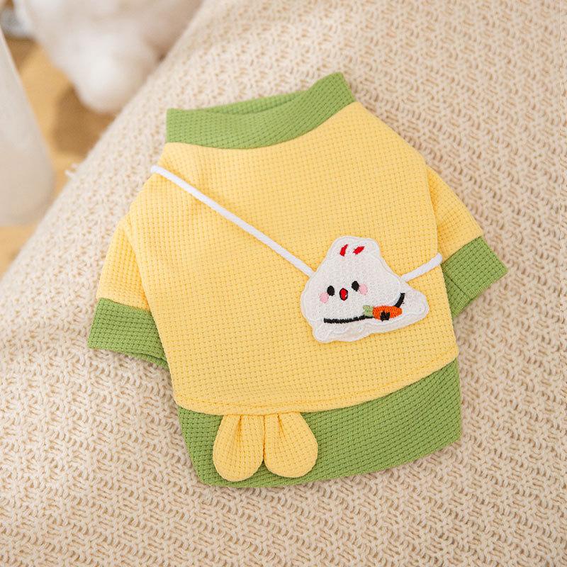 Quần áo chó mèo thú cưng: Áo họa tiết thỏ dễ thương vắt chéo