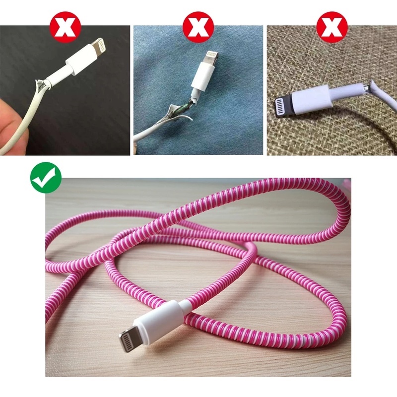 Dây lò xo dài 1.2m bảo vệ dây cáp sạc/tai nghe đa năng tiện dụng