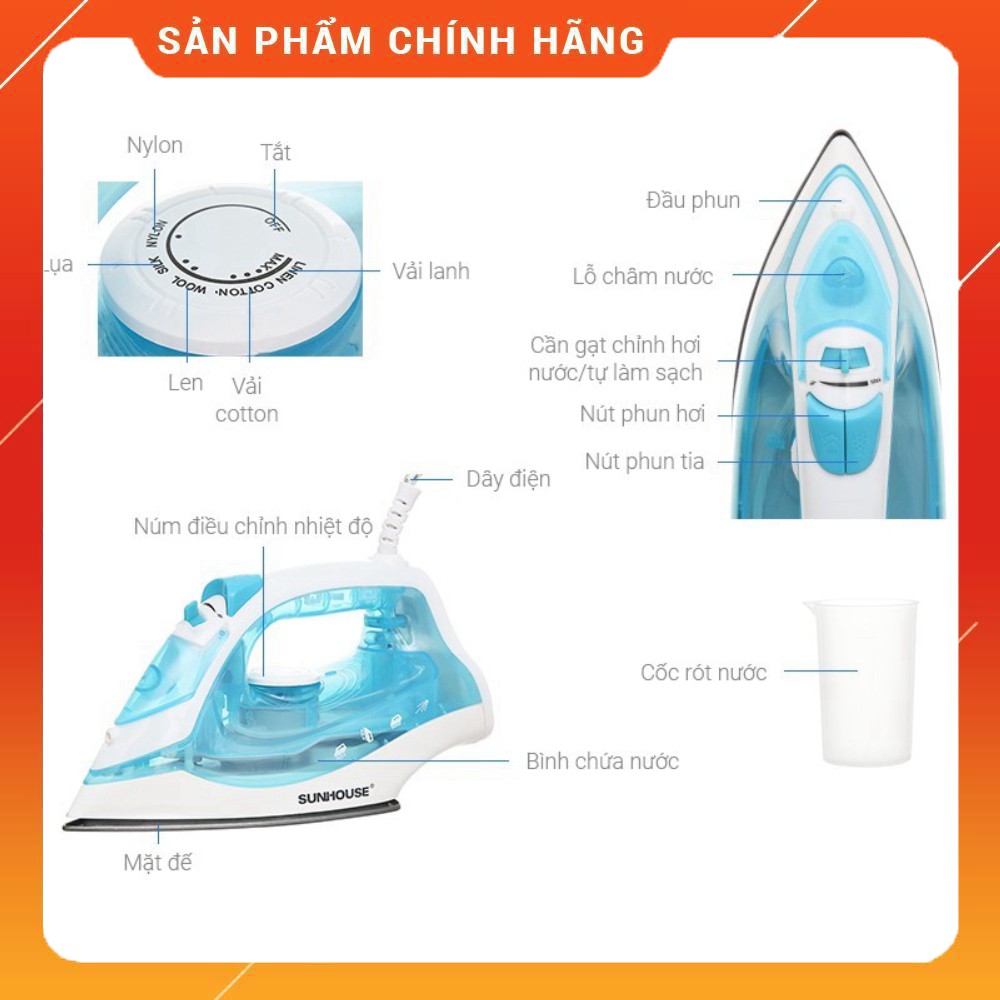 [ Free Ship ] Bàn là hơi nước SUNHOUSE SHD2065 giá tốt nhất