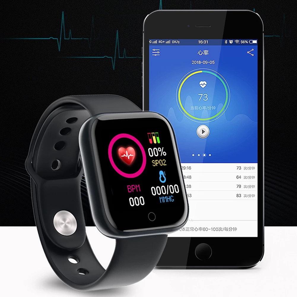 Đồng hồ đeo tay TZUZL Bluetooth giám sát sức khỏe Y68 2021 mới chống nước cho nam và nữ