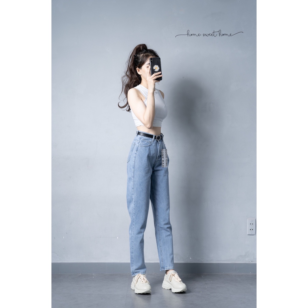 Quần Baggy Jean Nữ Lưng Cao Túi Kiểu ULZZANG Hàn Quốc Ảnh Tự Chụp | WebRaoVat - webraovat.net.vn