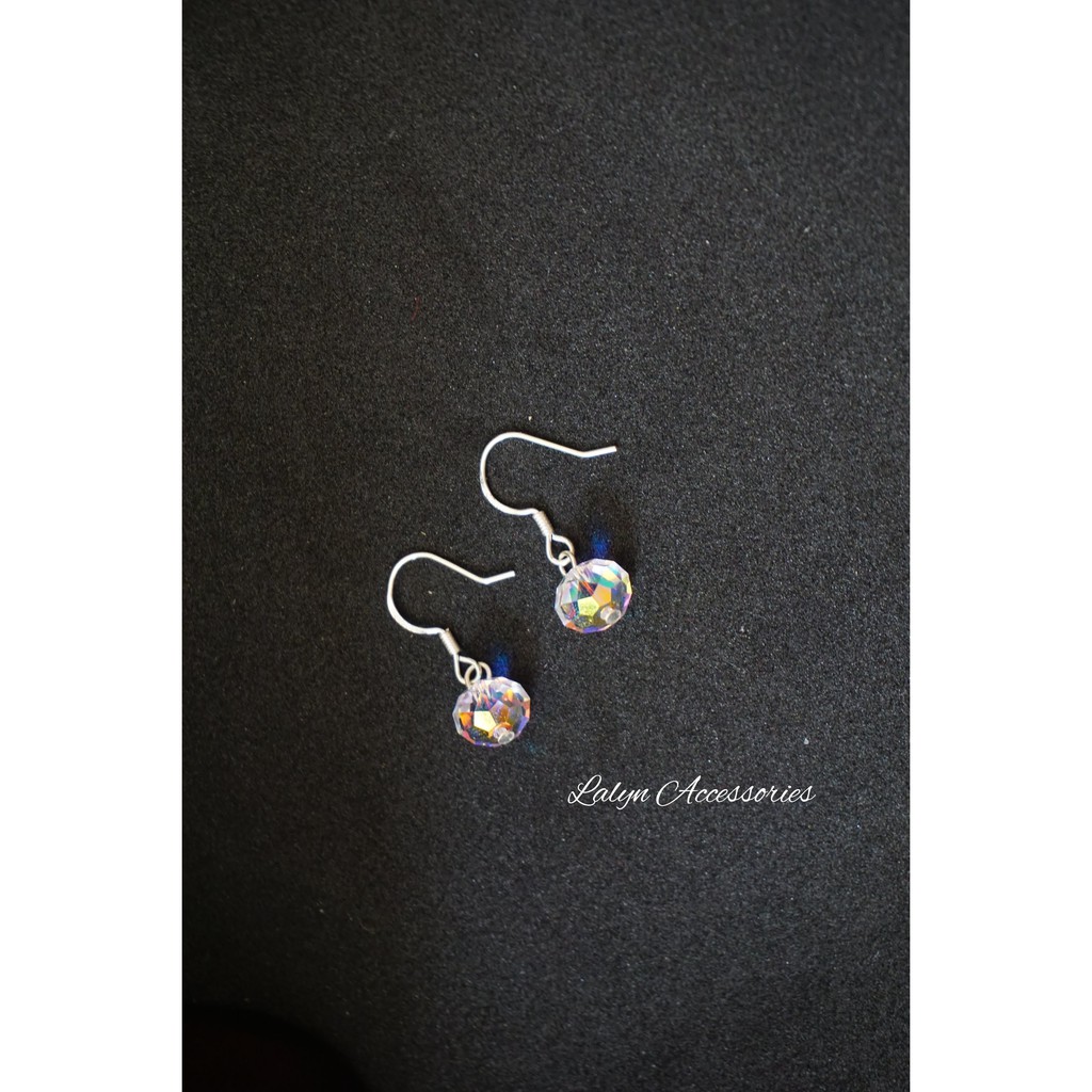 Khuyên tai Bông tai bạc pha lê Swarovski bánh cam BRIOLETTE handmade sang trọng E026