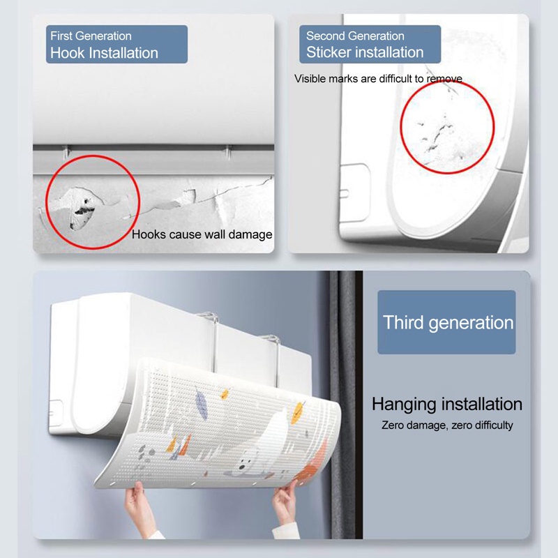 Nắp Đậy Máy Điều Hòa Không Khí Chống Thổi Khí Tùy Chỉnh Tiện Dụng Cho Gia Đình Ốp