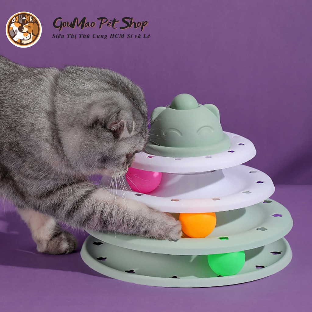 Tháp đồ chơi 3 tầng dành cho mèo siêu đáng yêu - GOUMAO PET