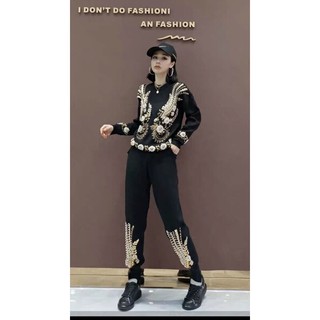 Bộ len đính đá hoa cánh siêu cấp