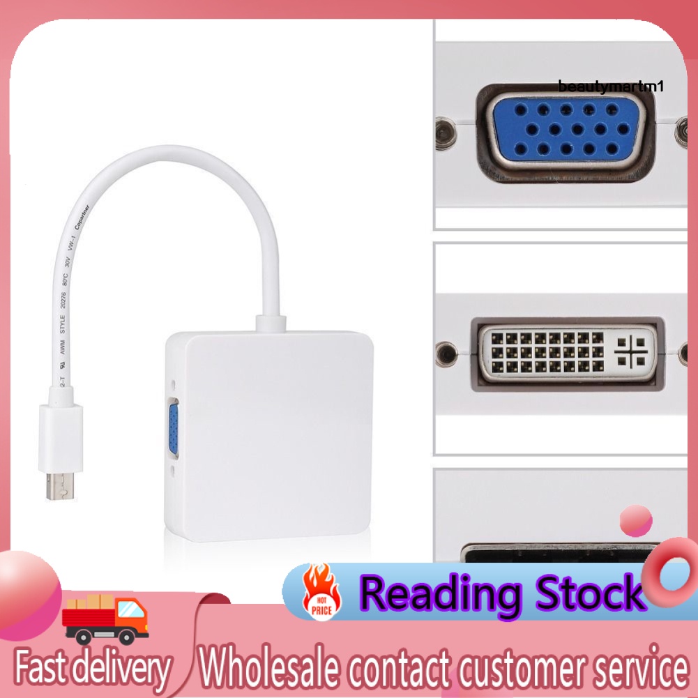 Cáp Chuyển Đổi 3 Trong 1 Từ Cổng Dp Thunderbolt Sang Dvi Vga Hdmi-Compatible Cho Macbook