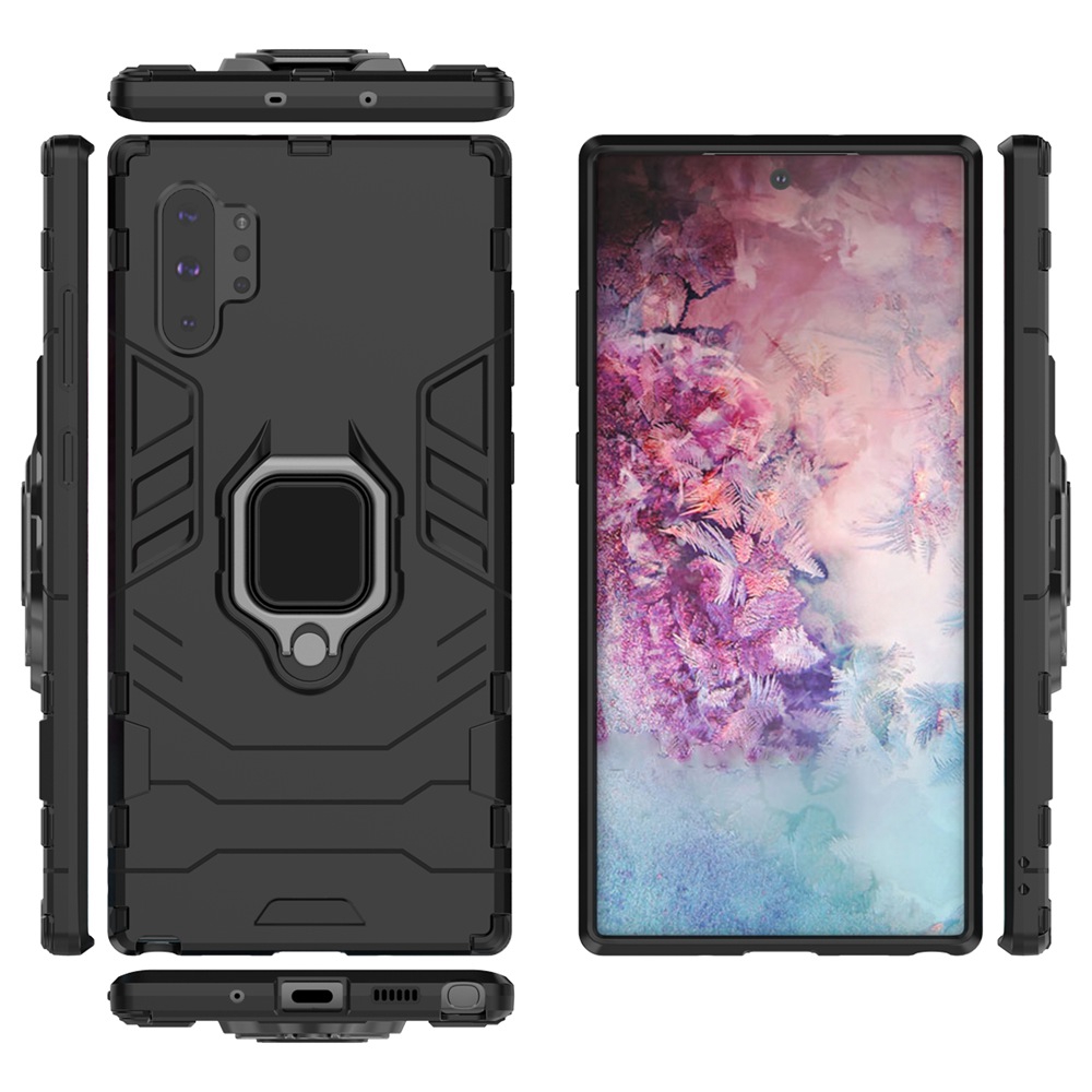 Ốp Điện Thoại PC Cứng Kiểu Giáp Chống Sốc Kèm Giá Đỡ Nhẫn Sang Trọng Cho Samsung Galaxy Note 10 Plus Note10 / Note 10