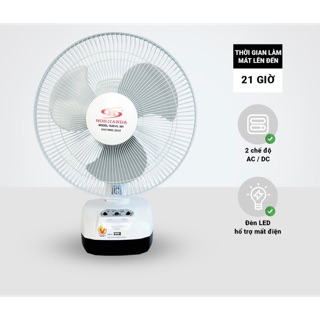 Quạt sạc đa năng honjianda hjd-fl301 - loại 2 bình acqui