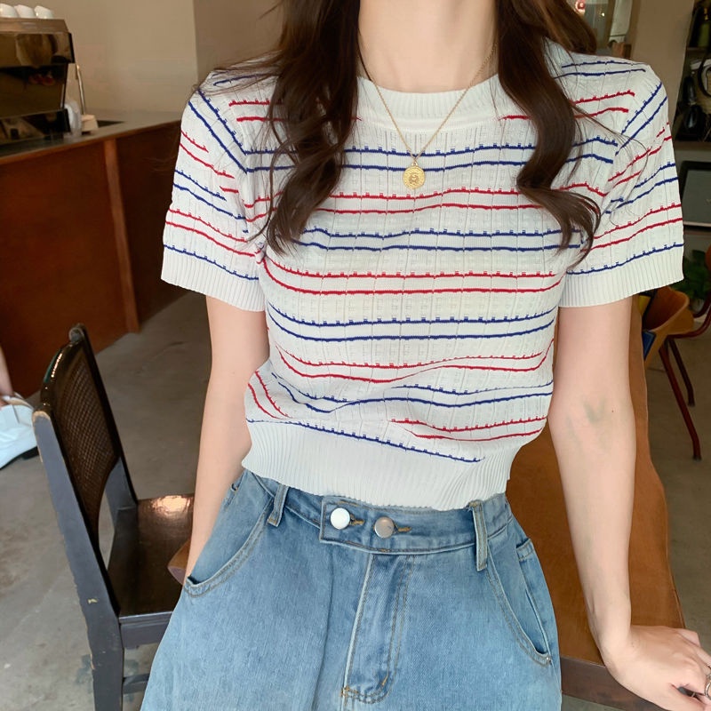 Áo Len Ngắn Tay Thời Trang Hàn Quốc