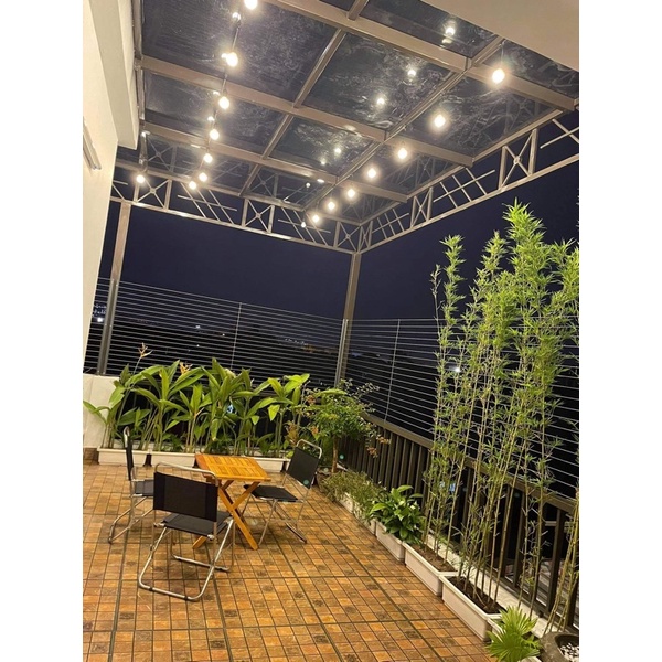 Combo 4  ghế dù 1 bàn gỗ xếp