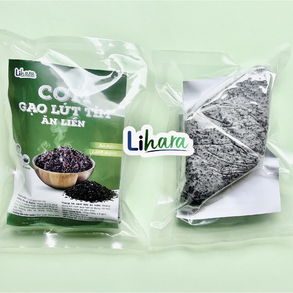 Cơm gạo lứt ăn liền LIHARA nguyên liệu gạo lứt tím dẻo mềm thơm ngon ăn liền sau 3 phút với Microwave. TẶNG rong biển