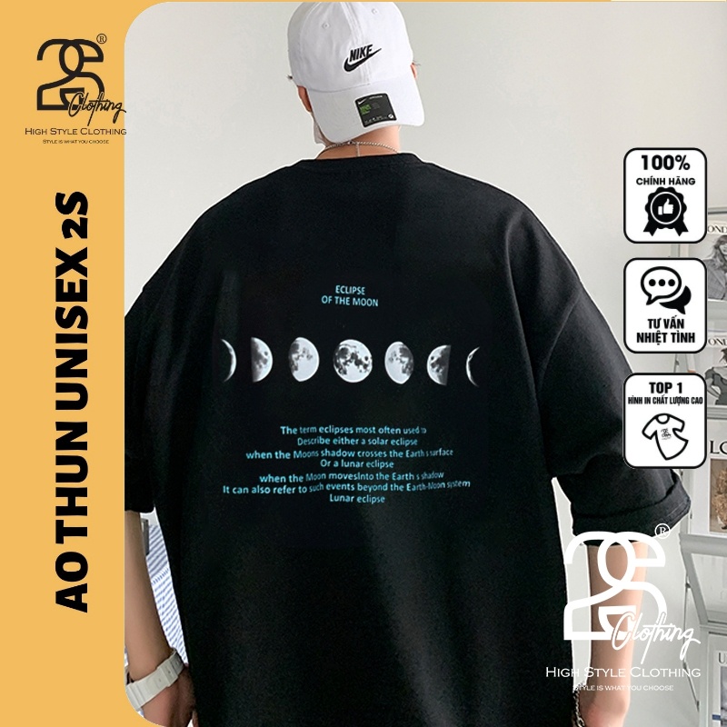 Áo Thun Đen Form Rộng Nam Nữ Bigsize 2S Clothing, Áo Phông Nam Nữ Tay Lỡ Form Rộng Freesize