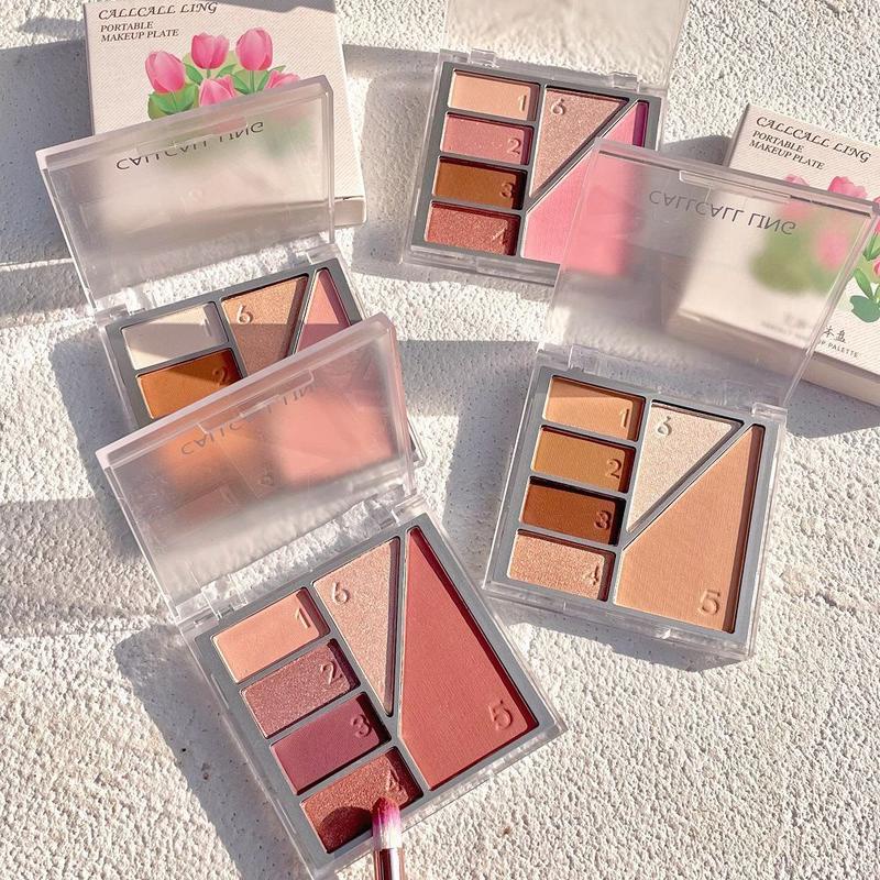 Bảng Phấn Mắt CALLCALL LING 6 Màu Sắc Hiệu Ứng Lì/ Ánh Nhũ Lên Màu Cực Chuẩn