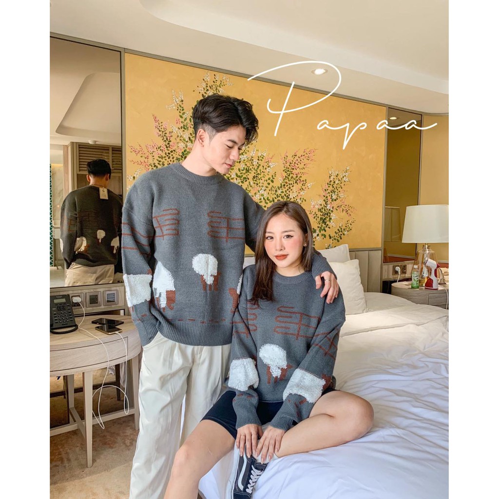 Áo len nam nữ Hàn Quốc unisex hình Cừu 3036 PAPAA SHOP