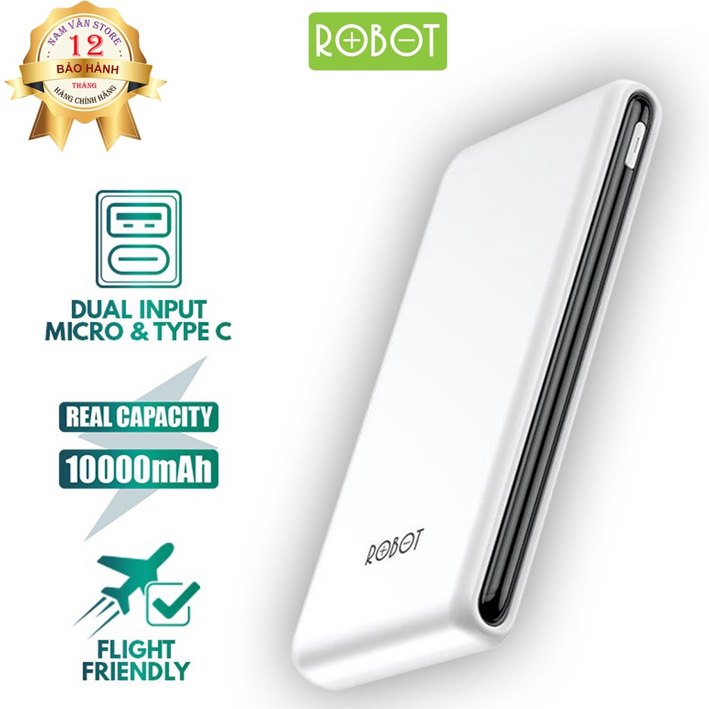 Pin Sạc Dự Phòng ROBOT RT180 10000mAh Hàng Chính Hãng
