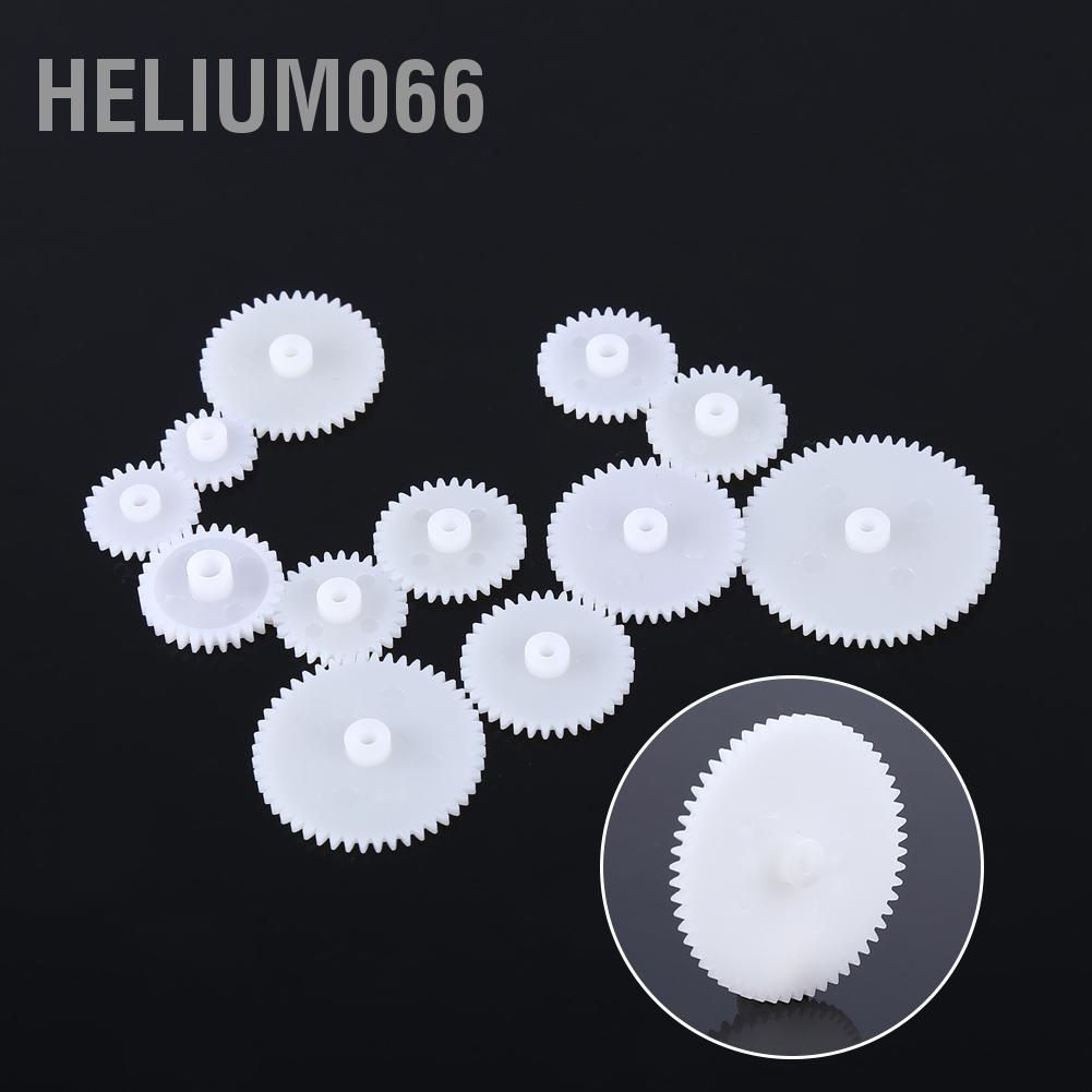 Helium066 12pcs Plastic Gears Kits Motor Gear Set Assembly for Robot Toy Automobile Cars DIY