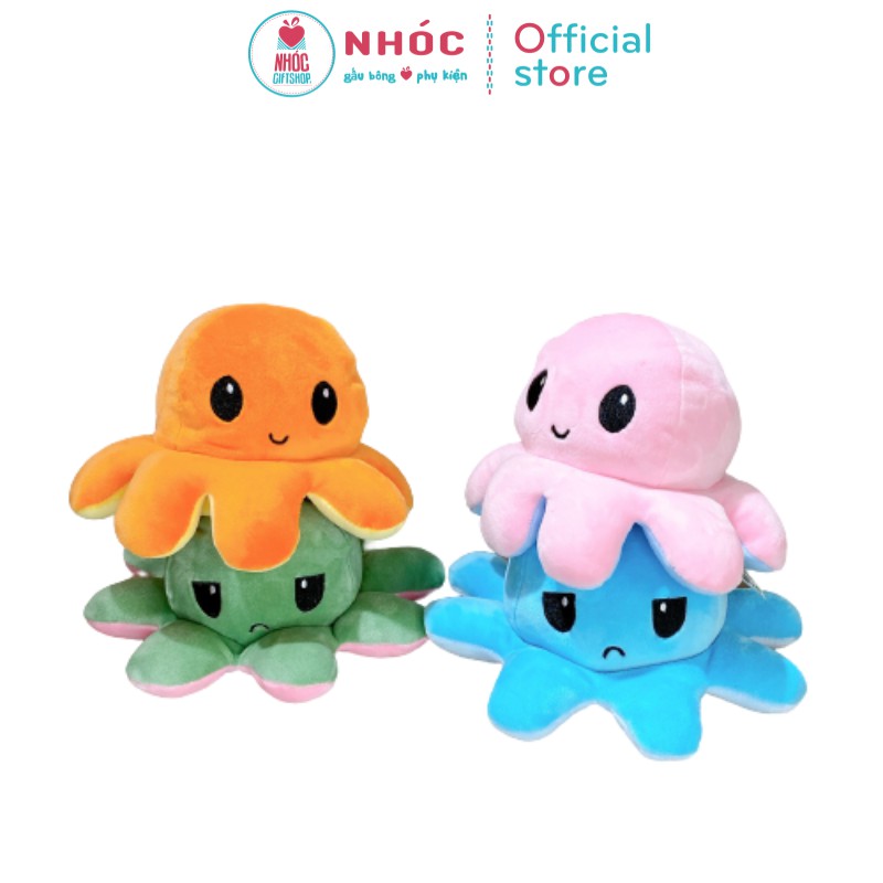 Gấu Bông Bạch Tuộc Hai Mặt Cảm Xúc Lông Mịn Cao Cấp (Nhiều màu lựa chọn) - Nhóc Giftshop