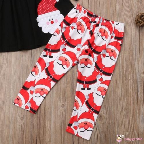 Đầm Ngắn Tay Dài Họa Tiết Ông Già Noel Xinh Xắn Dành Cho Bé Gái