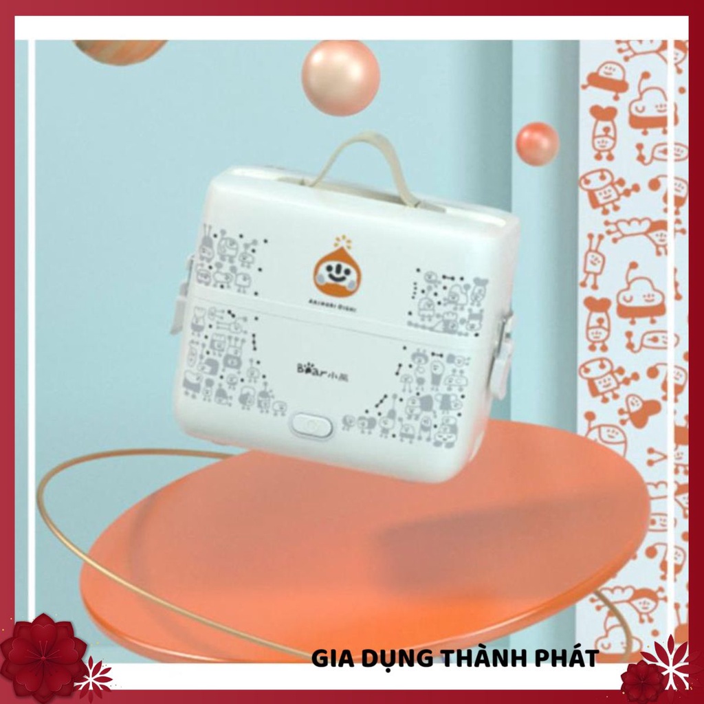 Hộp cơm cắm điện Bear DFH-B12E1, 2 tầng 3 ngăn, sử dụng inox cao cấp 304, dùng cho văn phòng
