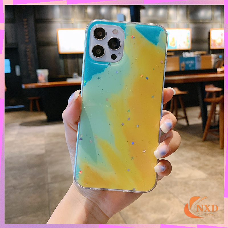 Ready Stock Casing For Xiaomi 10T/10TPro POCO M3 Redmi 9T 9 9A 9C Redmi Note8 Pro Official Watercolor Epoxy Star Glitter Soft TPU Phone Case Protection Cover