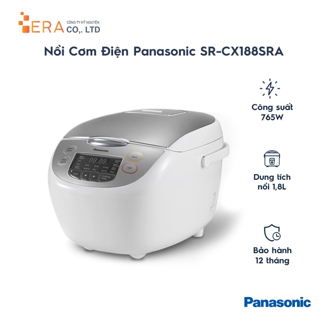 [Mã ELHADEV giảm 4% đơn 300K] Nồi cơm điện tử Panasonic SR-CX188SRA 1.8L