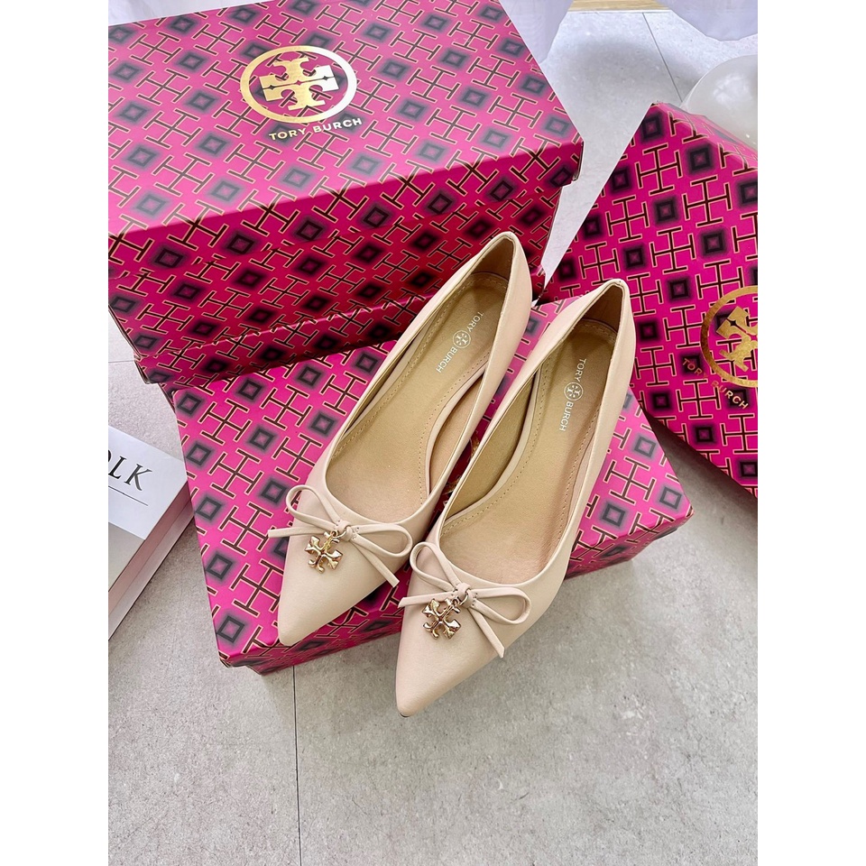 Giày Cao Gót Tory Burch Mũi Nhọn Phong Cách Cho Pháp Nữ 5p
