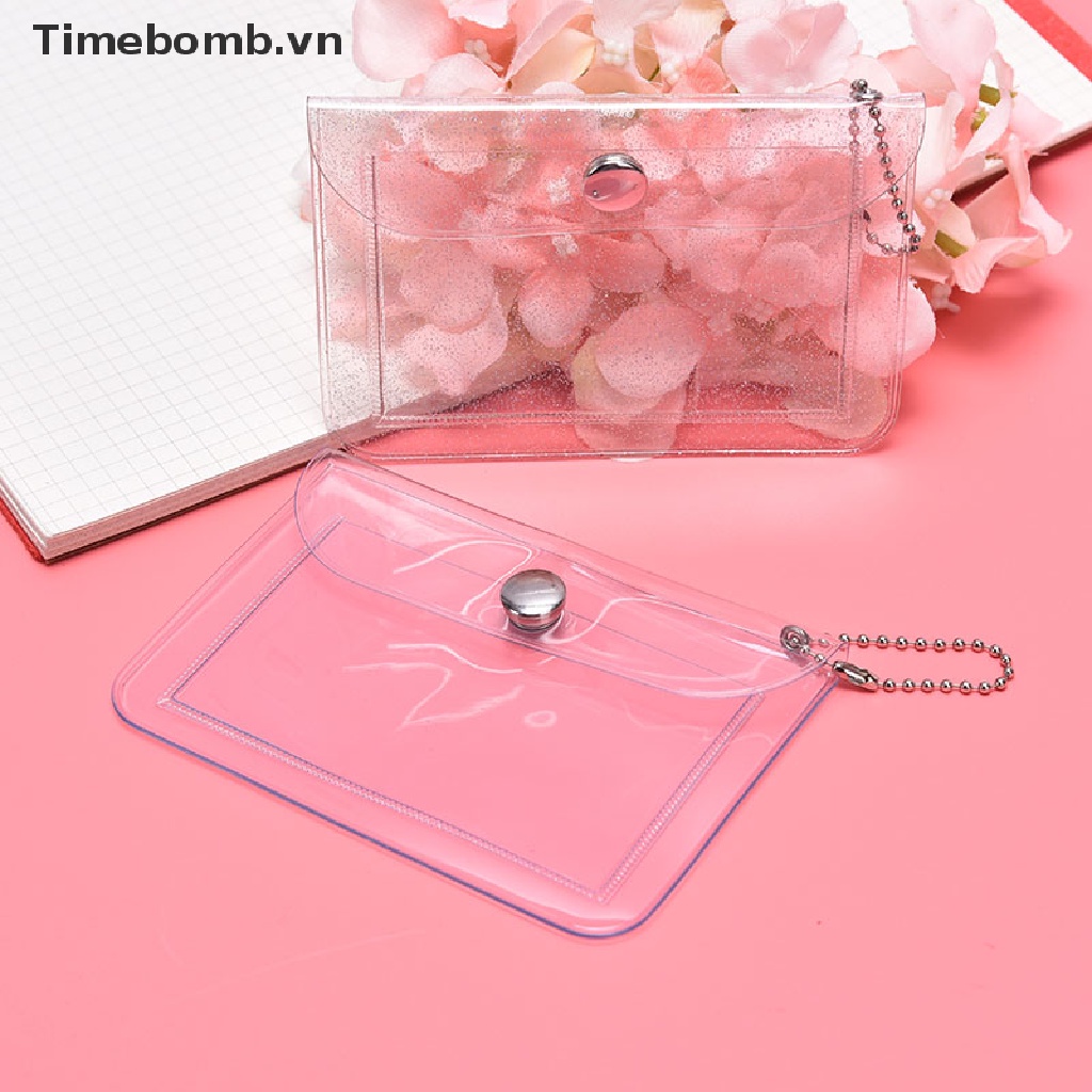 Ví Đựng Thẻ mini Bằng PVC Trong Suốt Lấp Lánh