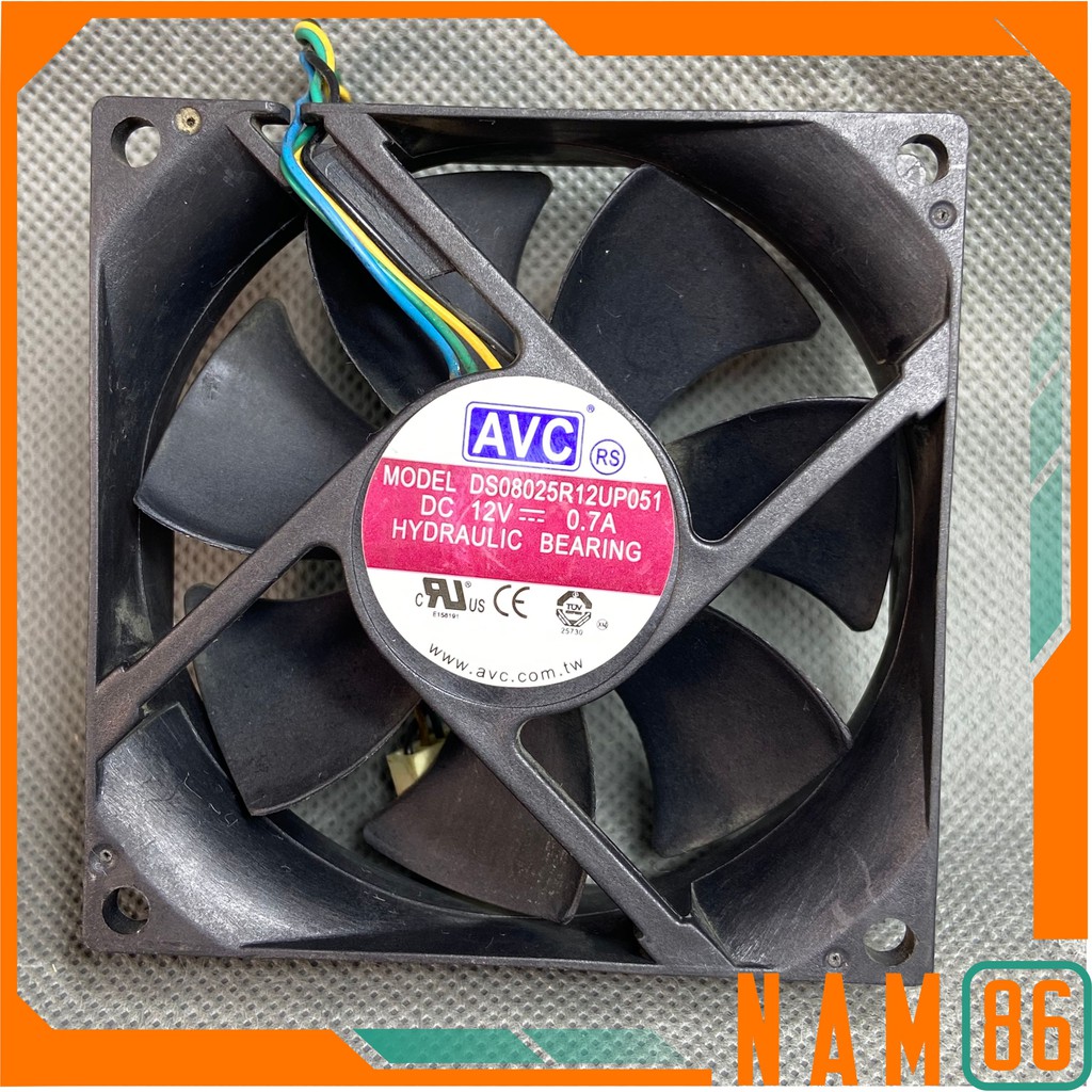 QUẠT 8 cm. AVC 12V 0.7A. GIÓ MẠNH. DS08025T12UP033 / DS08025R12UP051