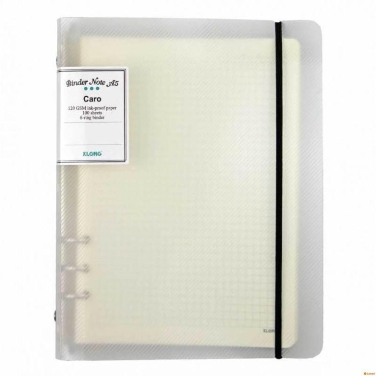 Sổ Caro file nhựa kẹp còng A5, sổ klong caro, sổ binder klong - 100 tờ; MS: 994