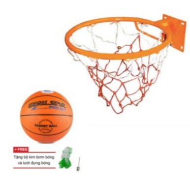 combo lưới vành 40cm + bóng rổ số 5