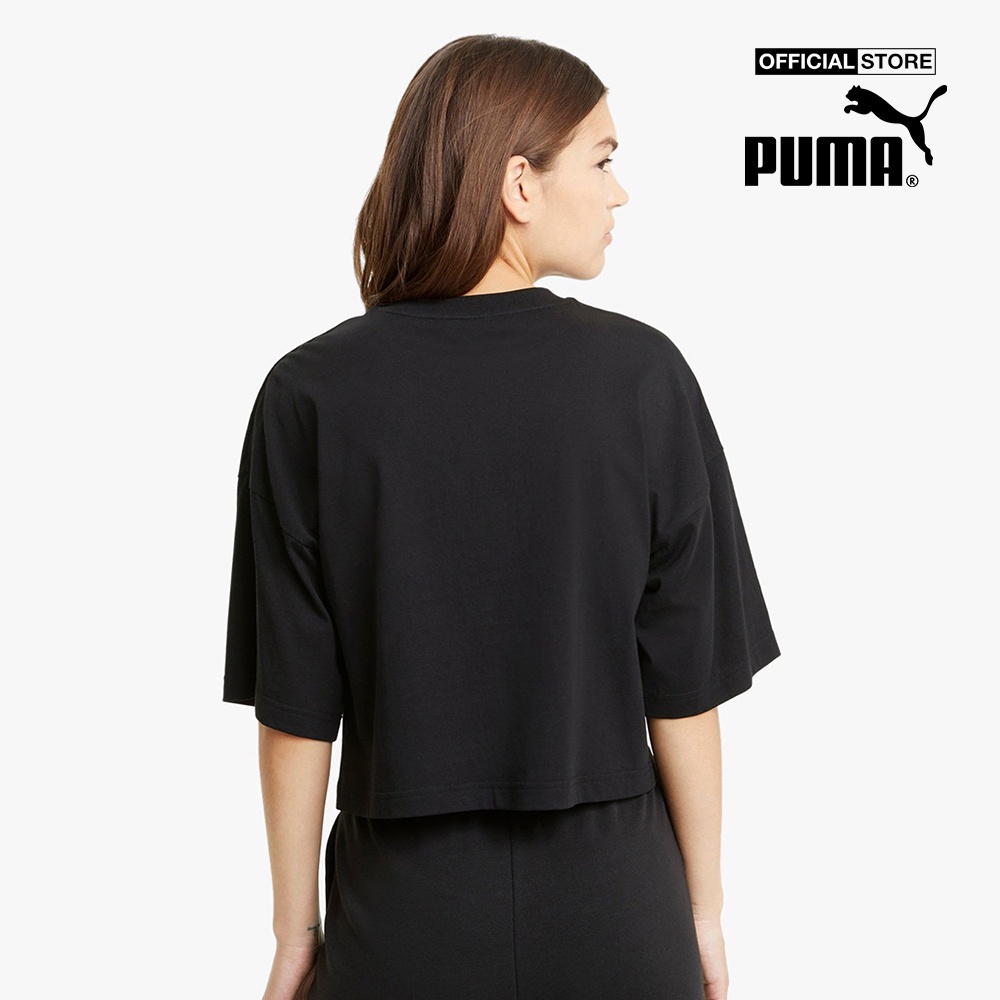 PUMA - Áo croptop nữ cổ tròn ngắn tay Sportstyle INTL Game 599702-01