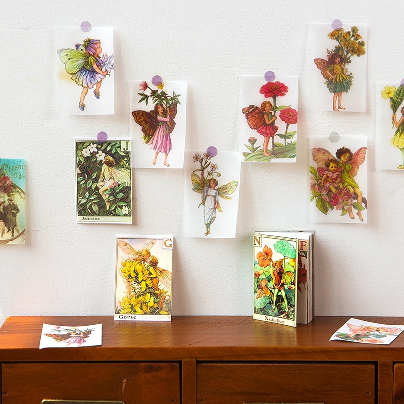 Set 100 Tờ Giấy Hình Cô Gái Phong Cách Vintage Hiện Đại