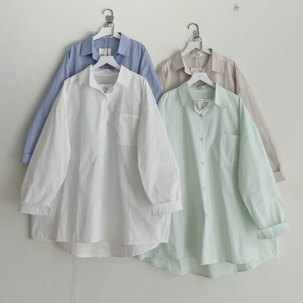 Áo Sơ Mi Nữ Kiểu Đuôi Tôm JEM CLOSET Áo Sơ Mi Nữ Form Rộng BOWS Thiết Kế Basic Phong Cách Hàn Nhiều Màu Tone Da 10354