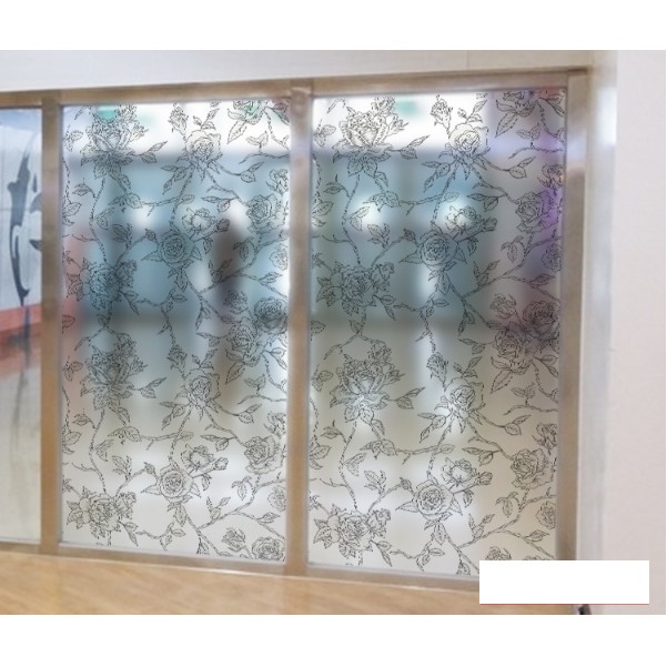 Decal Dán Kính Cao Cấp - Hoa Hồng Xám cực đẹp ( 60x116cm )