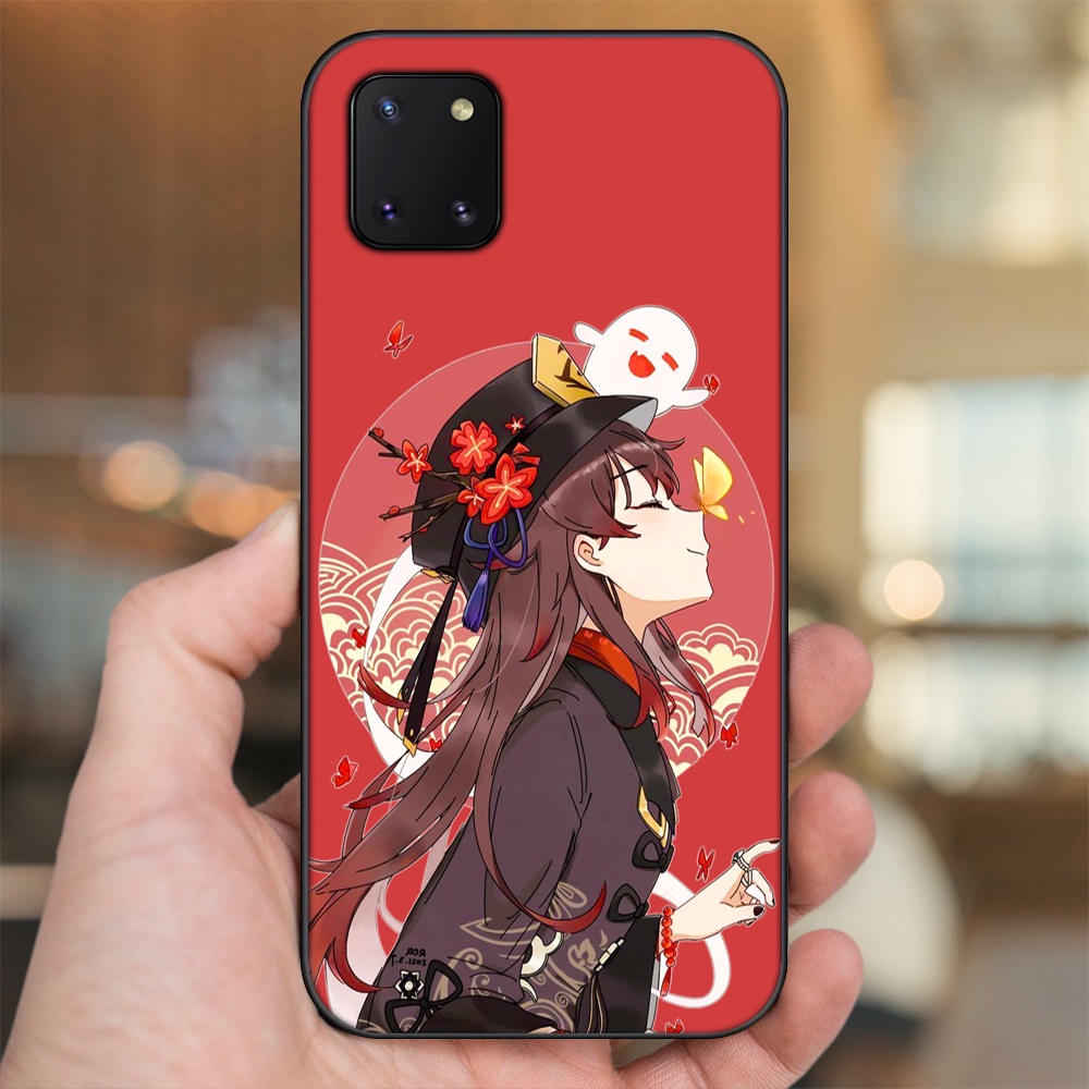 Ốp lưng Samsung Note 10 Lite viền đen in hình Hutao Genshin Impact