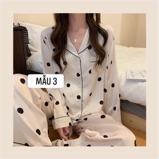 Bộ Ngủ Lụa Dài Tay hàng qc