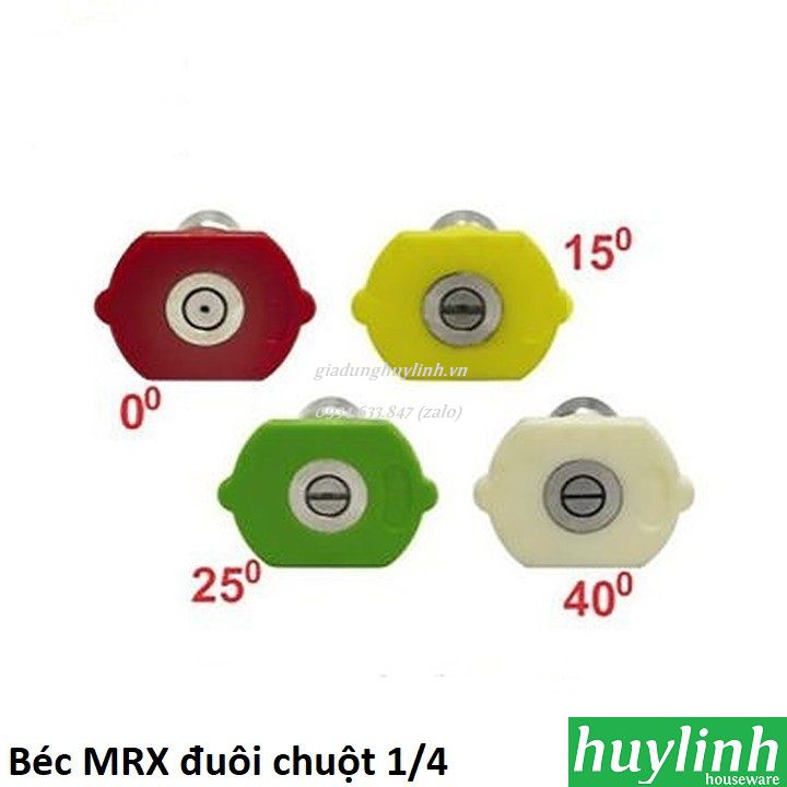 Đầu Béc phun xịt máy rửa xe 0 - 15 - 25 - 40 độ - đuôi 1/4