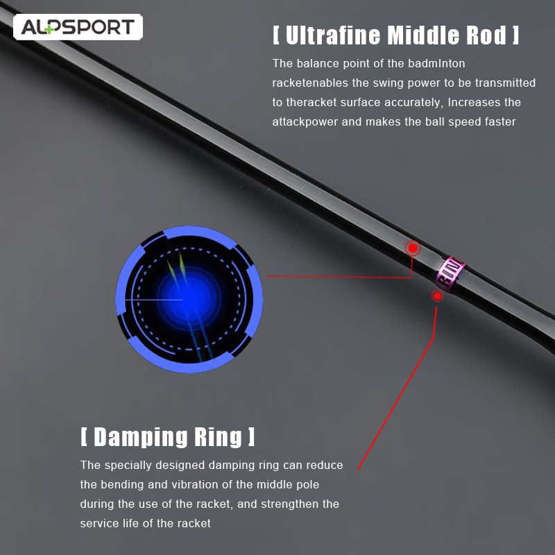 ALPSPORT Vợt Cầu Lông ALP BBQ2.0 8U G5 Ultra 100% Sợi Carbon Siêu Nhẹ