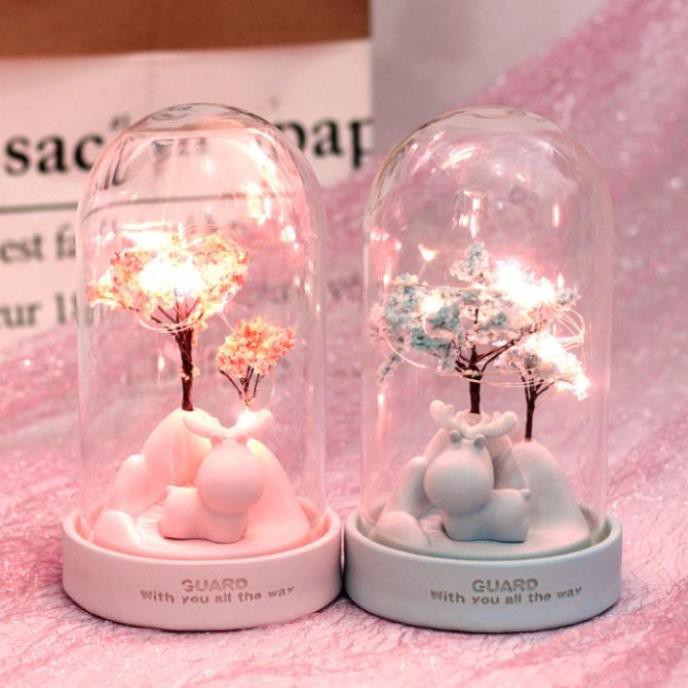 Lồng Kính Cây Hươu Nai Phát Sáng Quà Tặng Đồ Trang Trí văn phòng , gia đình