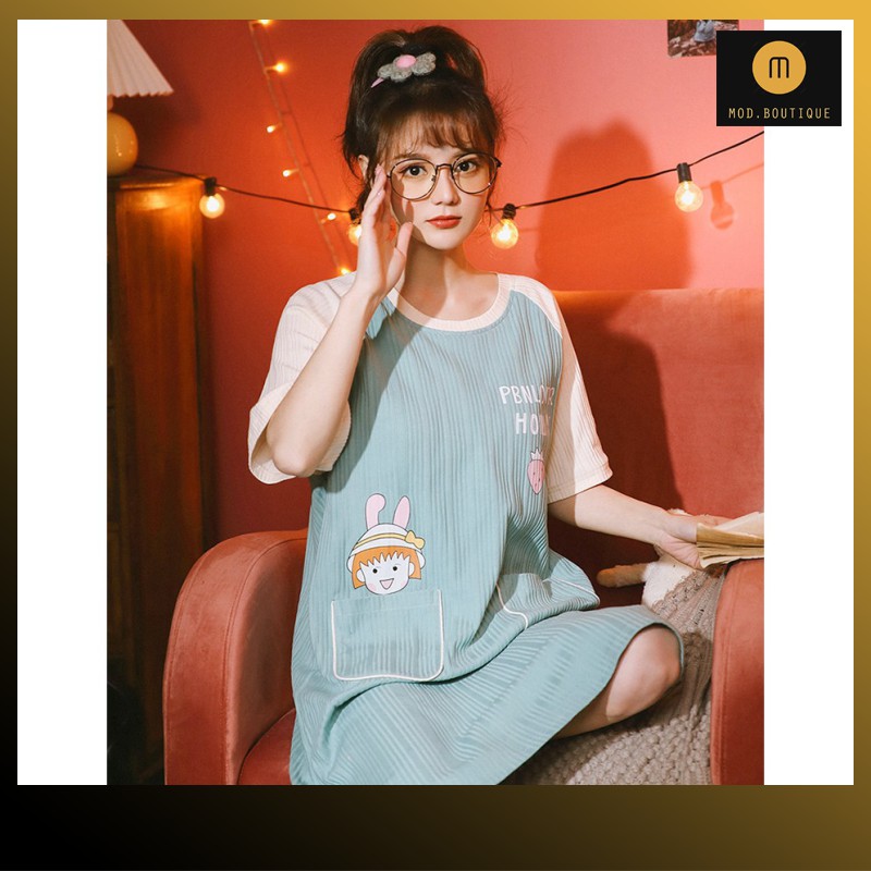 Váy Mặc Nhà Trẻ Trung, Váy Suông Ngủ, Váy Ngủ Cute , Váy Ngủ Dễ Thương Vay ngu V8 | BigBuy360 - bigbuy360.vn
