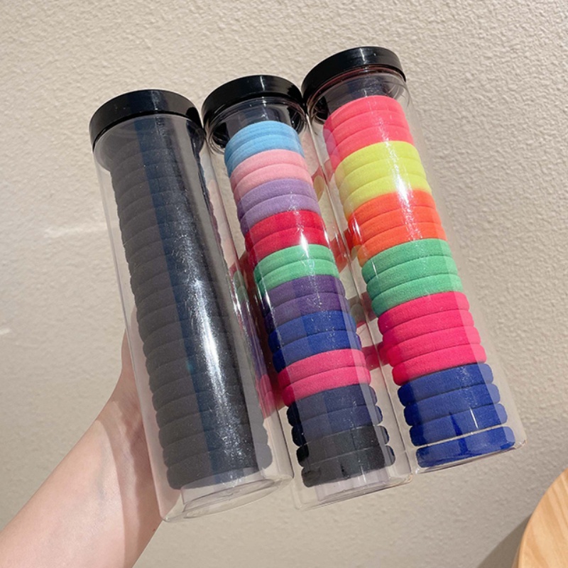 Set 20 / 24 Dây Buộc Tóc Đuôi Ngựa Chất Liệu Da Phong Cách Hàn Quốc Thời Trang Mùa Hè Cho Nữ