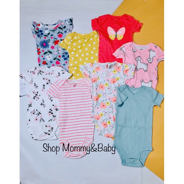 Set 7 chiếc bodysuit hãng xuất dư loại ngắn tay hoặc dài tay cho bé trai bé gái từ sơ sinh đến 24 tháng