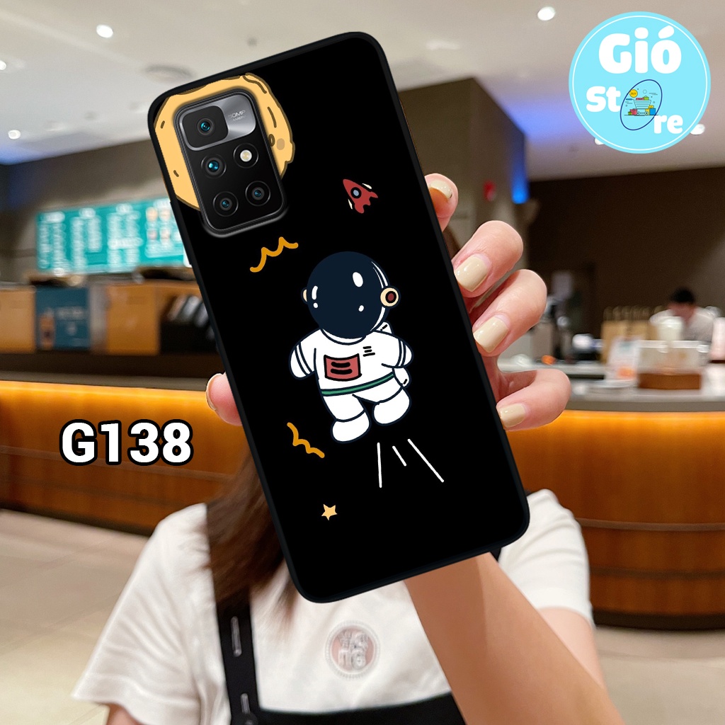 Ốp lưng XIAOMI REDMI 10 - Ốp điện thoại XIAOMI in hình phi hành gia đáng yêu,vũ trụ,lưng nhựa cứng viền dẻo