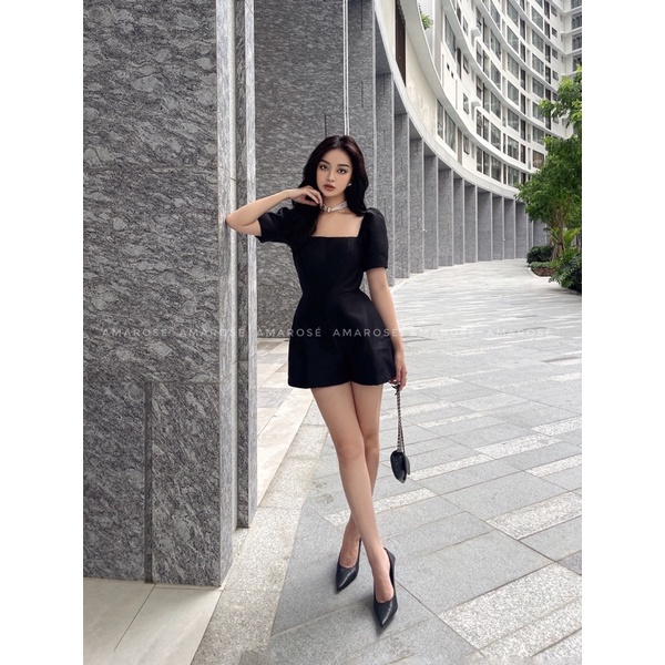 Jumpsuit hở lưng phối nơ