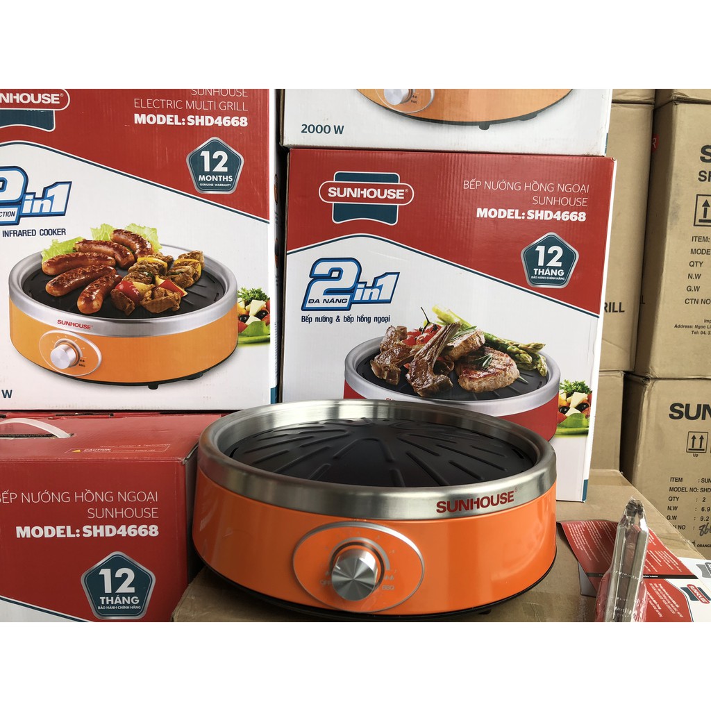 Bếp nướng điện hồng ngoại Sunhouse SHD 4668 chính hãng cao cấp  hàng  chính hãng