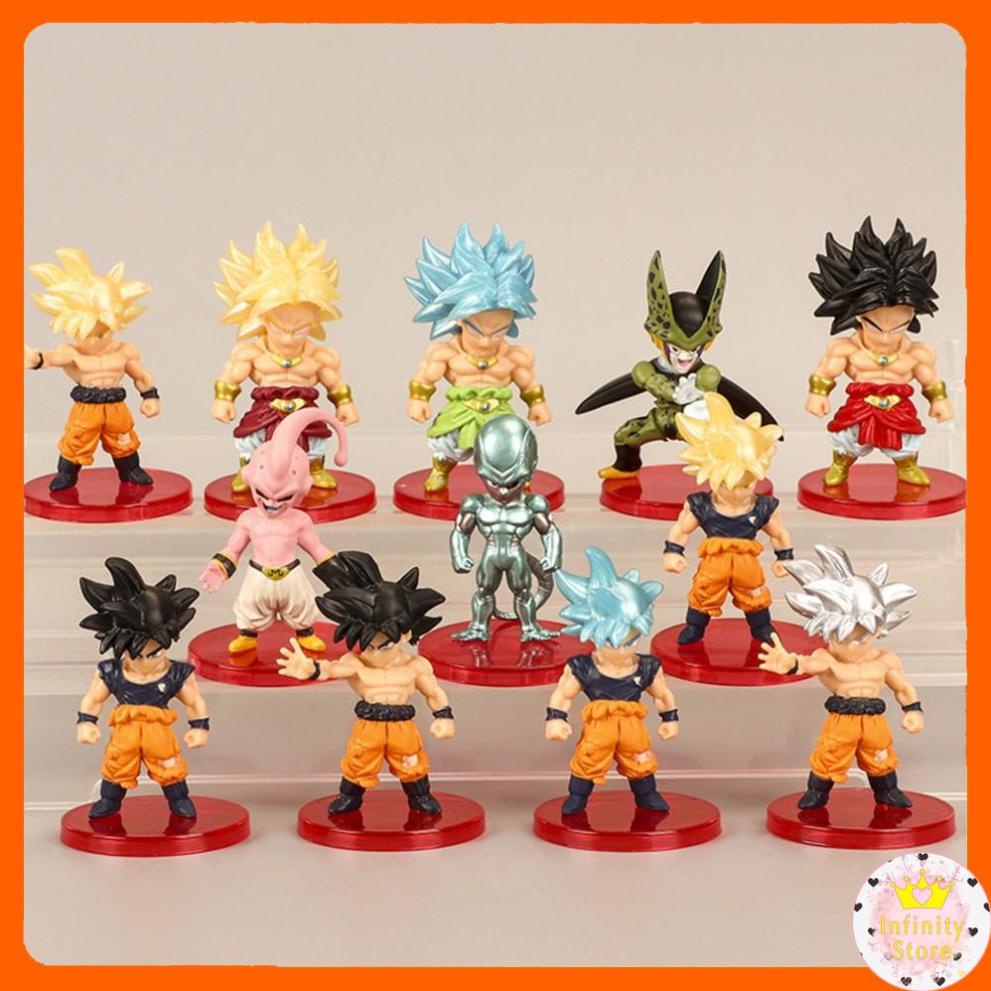 BỘ 21 MÔ HÌNH DRAGON BALL CHIBI 7CM INFINY DECOR