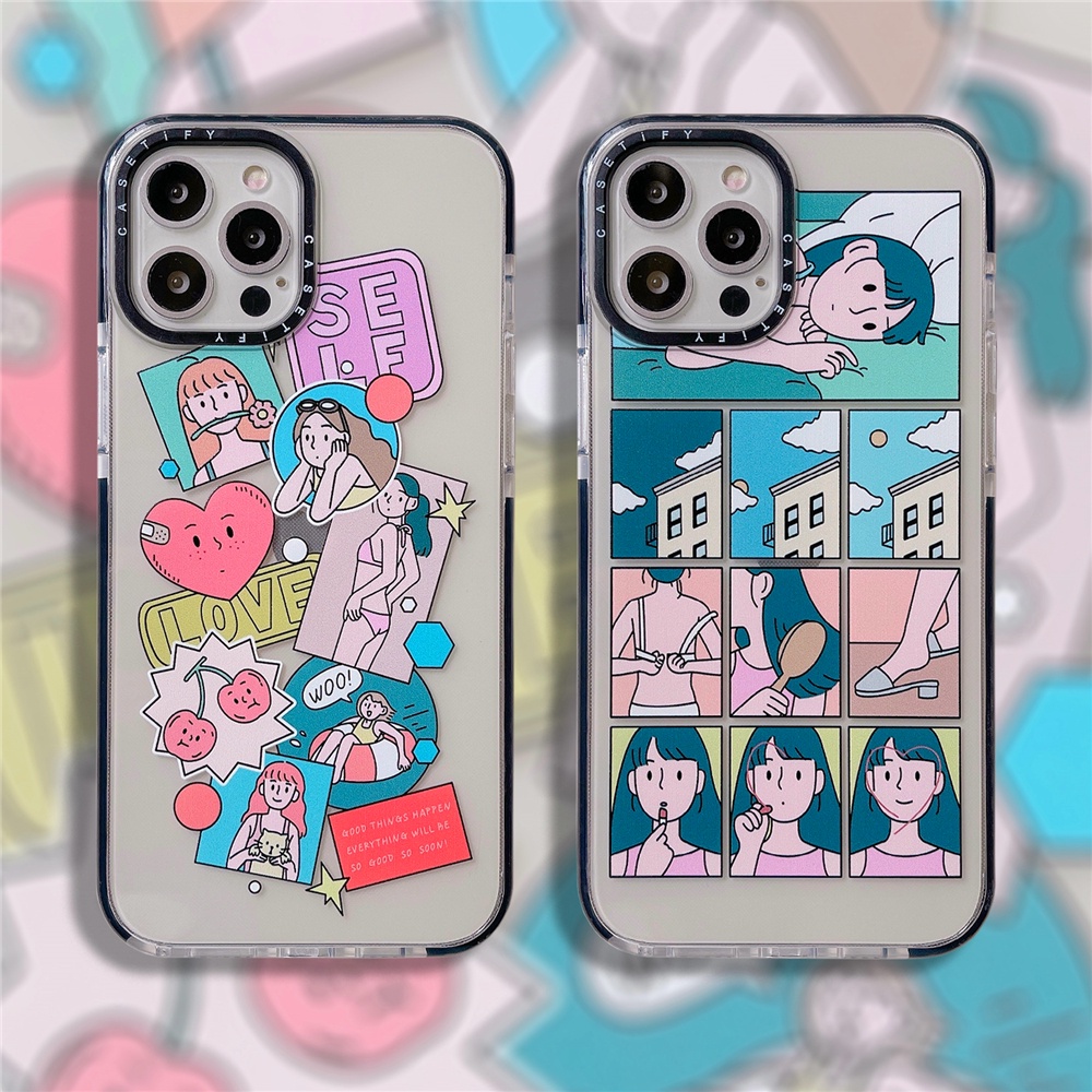 Ốp Điện Thoại Tpu Mềm Trong Suốt Chống Sốc In Hình Cô Gái Hàn Quốc Cho Iphone 12 11 Pro Max Xs Max Xr 8 7plus