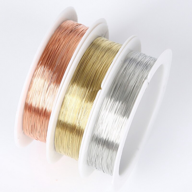 Cuộn dây làm trang sức thủ công/ phụ kiện nhiều màu sắc vàng bạc hợp kim 0.2/0.25/0.3/0.4/0.5/0.6/0.8/1mm